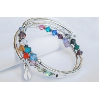 Together We Will Win Swarovski Crystal Cancer Awareness Bracelet