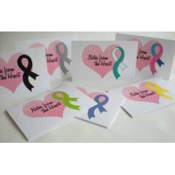 Cancer Awareness Ribbon Note Cards